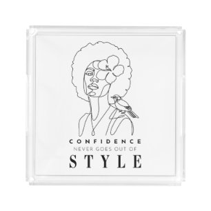 Confidence and Beauty Positive Affirmation Acrylic Tray