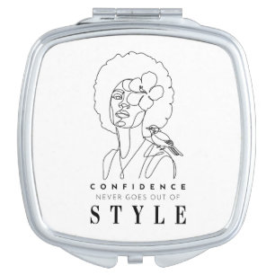 Confidence and Beauty Positive Affirmation Compact Mirror