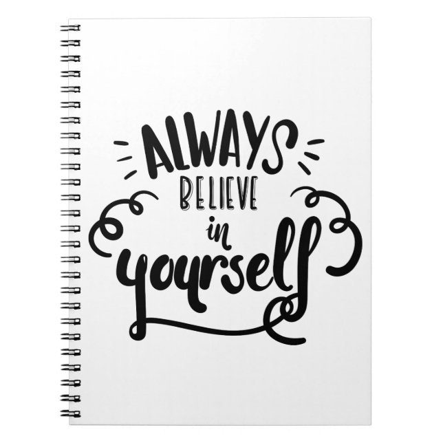 Confidence, Happiness Attitude Motivational Quote Notebook (Front)