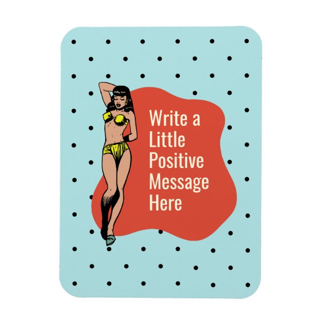 Confidence in Colour: Retro Radiance Pinup Magnet (Vertical)