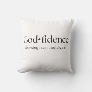 Confidence in God Minimalist Elegant Quote Cushion