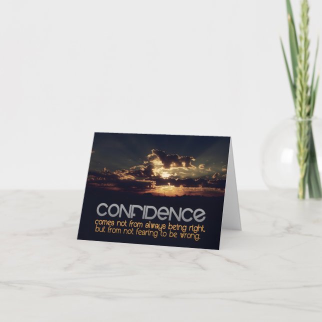 "Confidence" Inspirational Quote Thank You Card (Front)