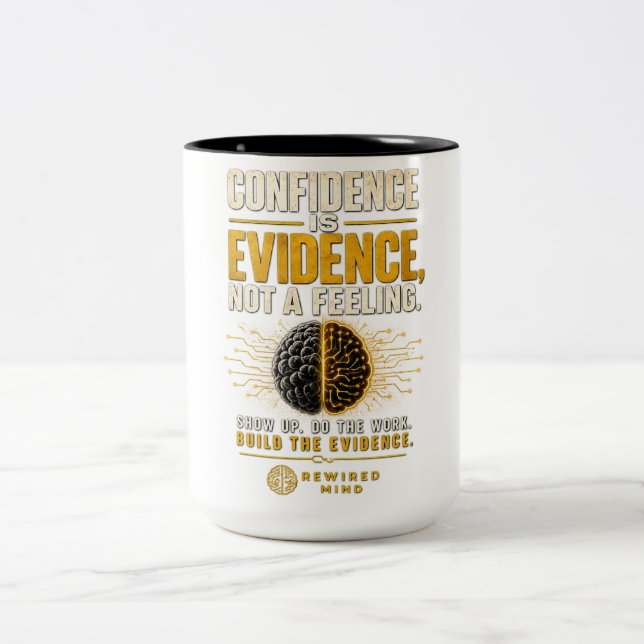 Confidence Is Evidence | Rewired Mind Two-Tone Mug (Center)