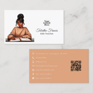 Confident Afro Black Woman Boss Empowerment Art Business Card