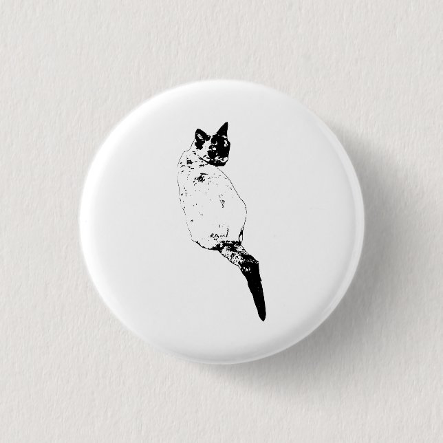 Confident Cat Accent 3 Cm Round Badge (Front)
