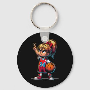 Confident Cute Little Ller Girl  Key Ring