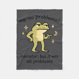 Confident Frog Meme Me No Problem Narrator Quote F Fleece Blanket