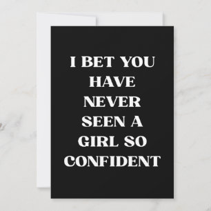 Confident Girl Quote Black Quote, Feminist Invitation