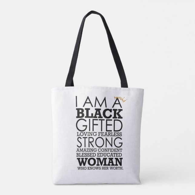 Confident in Blackness  2 sided and contrasting Tote Bag (Back)