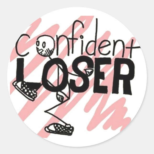 Confident Loser Logo Classic Round Sticker (Front)