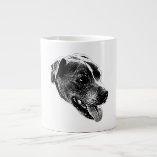 Confident Smile Pitbull Mix Portrait Mug (Front)
