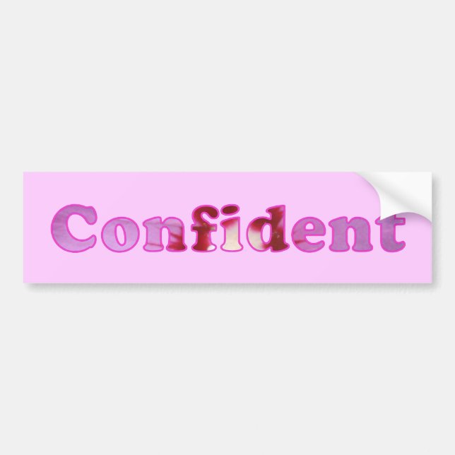 Confident spelled with pink flowers bumper sticker (Front)