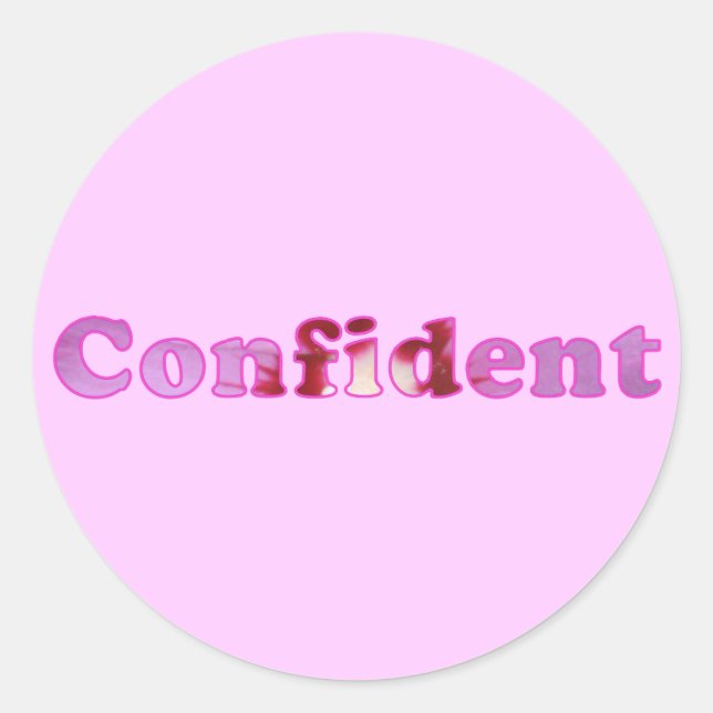 Confident spelled with pink flowers Stickers (Front)