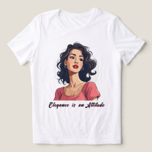 Confident Woman with Dark Curls Tri-Blend Shirt