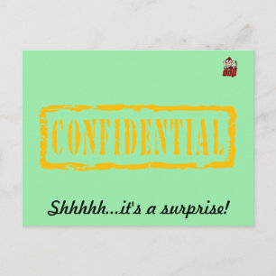 Confidential birthday surprise party invitation postcard