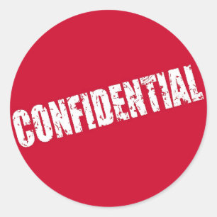 Confidential File red Classic Round Sticker