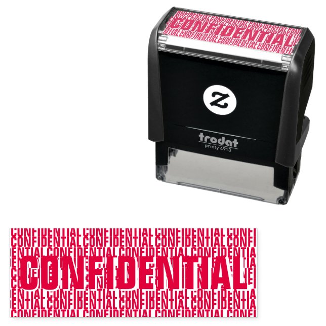 Confidential Hide Address Blocker Red Self-inking Stamp (In Situ)