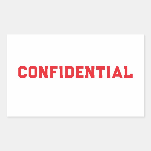 Confidential Rectangular Sticker (Front)