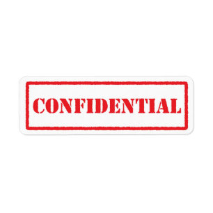 Confidential red stamp label