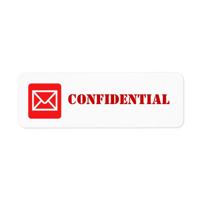 Confidential Top Secret Warning Label (Front)