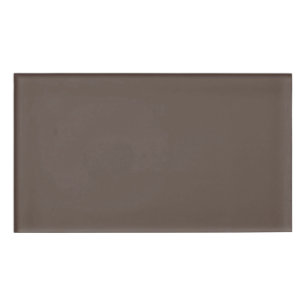 Confidently Against a Stylish Brown Wall Name Tag