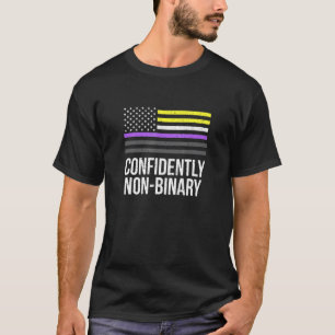Confidently Non-Binary Lgbtq Genderfluid Pride 3 T-Shirt