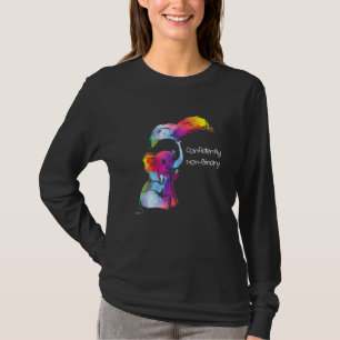 Confidently Non Binary Rainbow Genderflexible Prid T-Shirt