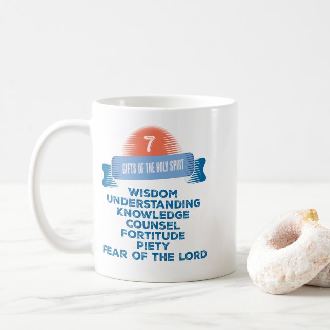 Confirmation 7 Gifts of the Holy Spirit Coffee Mug (With Donut)