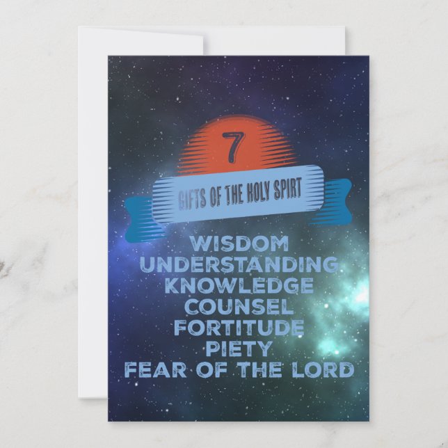 Confirmation 7 Gifts of the Holy Spirit Holiday Card (Front)