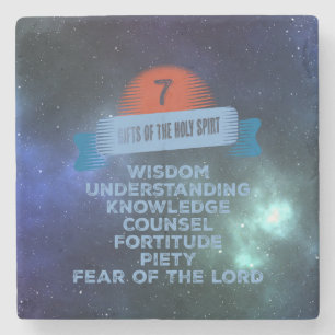 Confirmation 7 Gifts of the Holy Spirit Stone Coaster