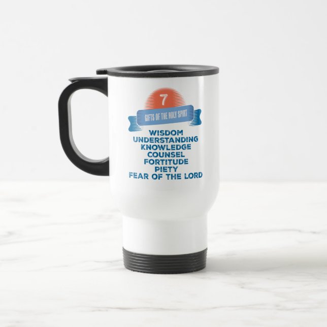 Confirmation 7 Gifts of the Holy Spirit Travel Mug (Left)
