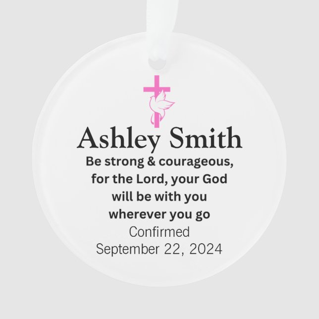 Confirmation Acrylic Ornament Gifts for Girls (Front)