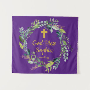 Confirmation Backdrop Decorations for Photo Purple Tapestry