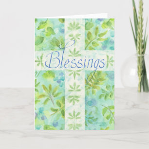 Confirmation Blue Cross Blessings Greeting Card