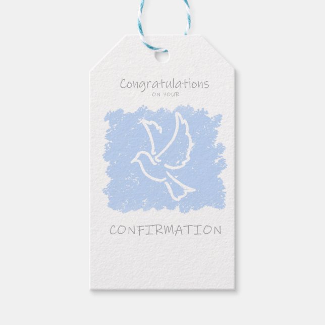 Confirmation - blue gift tags (Front)