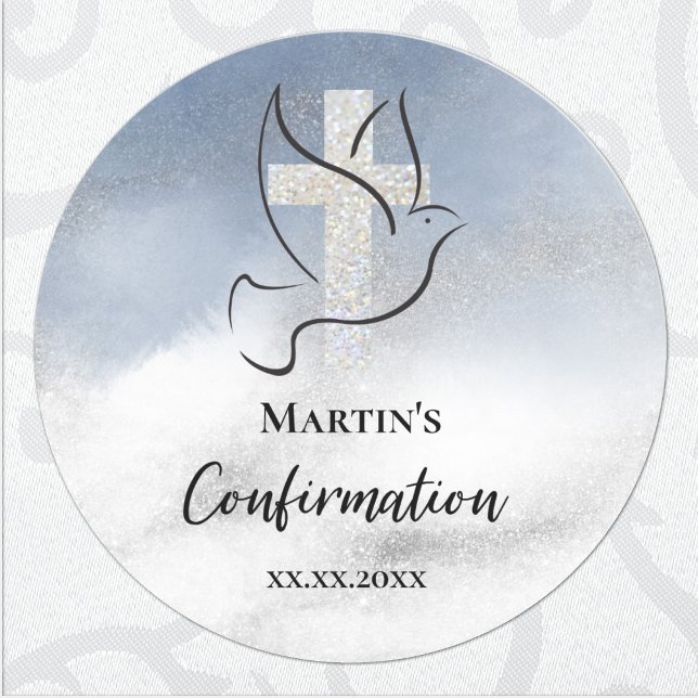 Confirmation blue marble classic round sticker (Creator Uploaded)