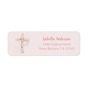 Confirmation Blush Pink Floral Cross 