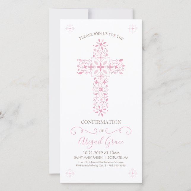 Confirmation Card - Girl's Confirmation Invitation (Front)