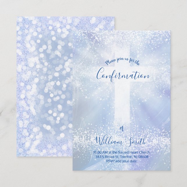 Confirmation Catholic holy cross Invitation (Front/Back)