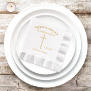 Confirmation Cross Name Foil Napkins