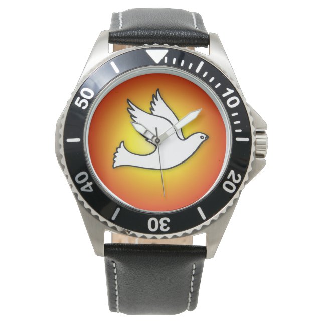 Confirmation Dove with Gold, Red Rays Watch (Front)