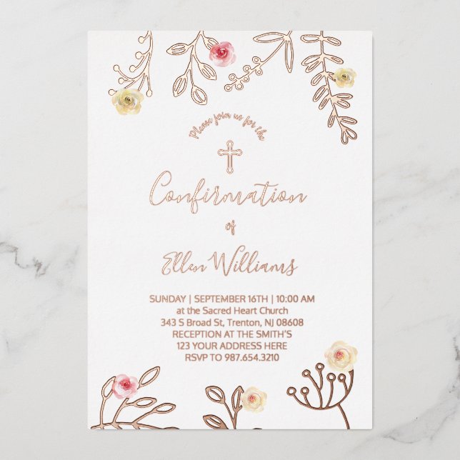 Confirmation Foil Invitation (Front)