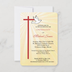 Confirmation for Boy Cross Dove Golden Rays