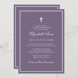 Confirmation For Her Elegant Classic Cross Invitation