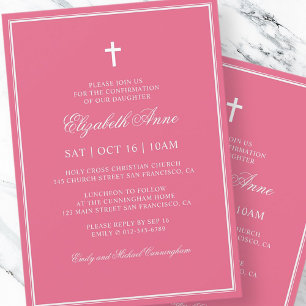 Confirmation For Her   Elegant Classic Cross Invitation