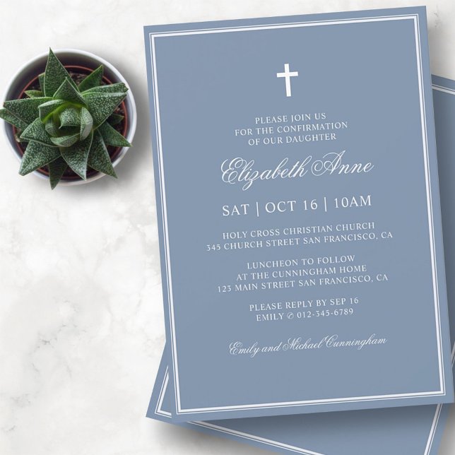 Confirmation For Her | Elegant Classic Cross Invitation (Creator Uploaded)