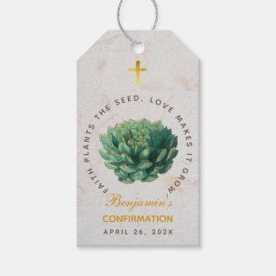 Confirmation Green Succulent Faith Plants the Seed Gift Tags