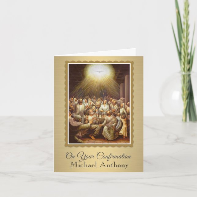 Confirmation Holy Spirit Apostles Virgin Mary Card (Front)