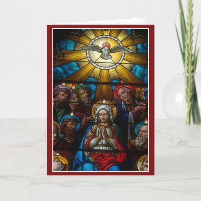 Confirmation Holy Spirit Virgin Mary Apostles Card (Front)