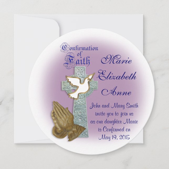 Confirmation invitation Celtic cross (Front)